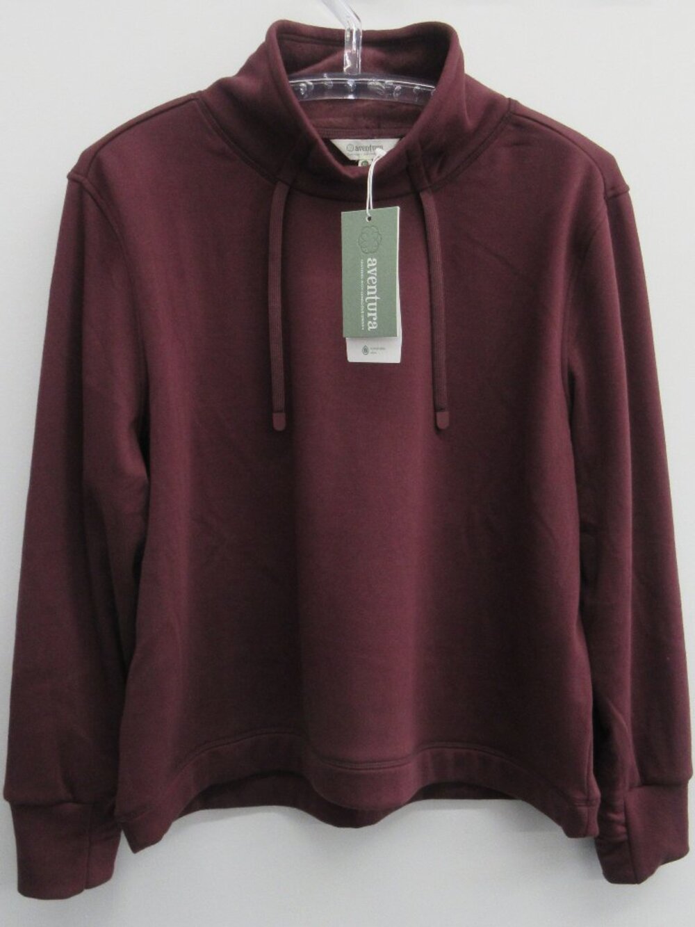 AVENTURA DOG WALKER FLEECE TOP XL BURGUNDY SASSAFRAS MOCK NECK THUMB HOLES